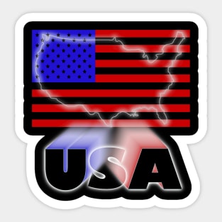 US Flag Map 3D Sticker